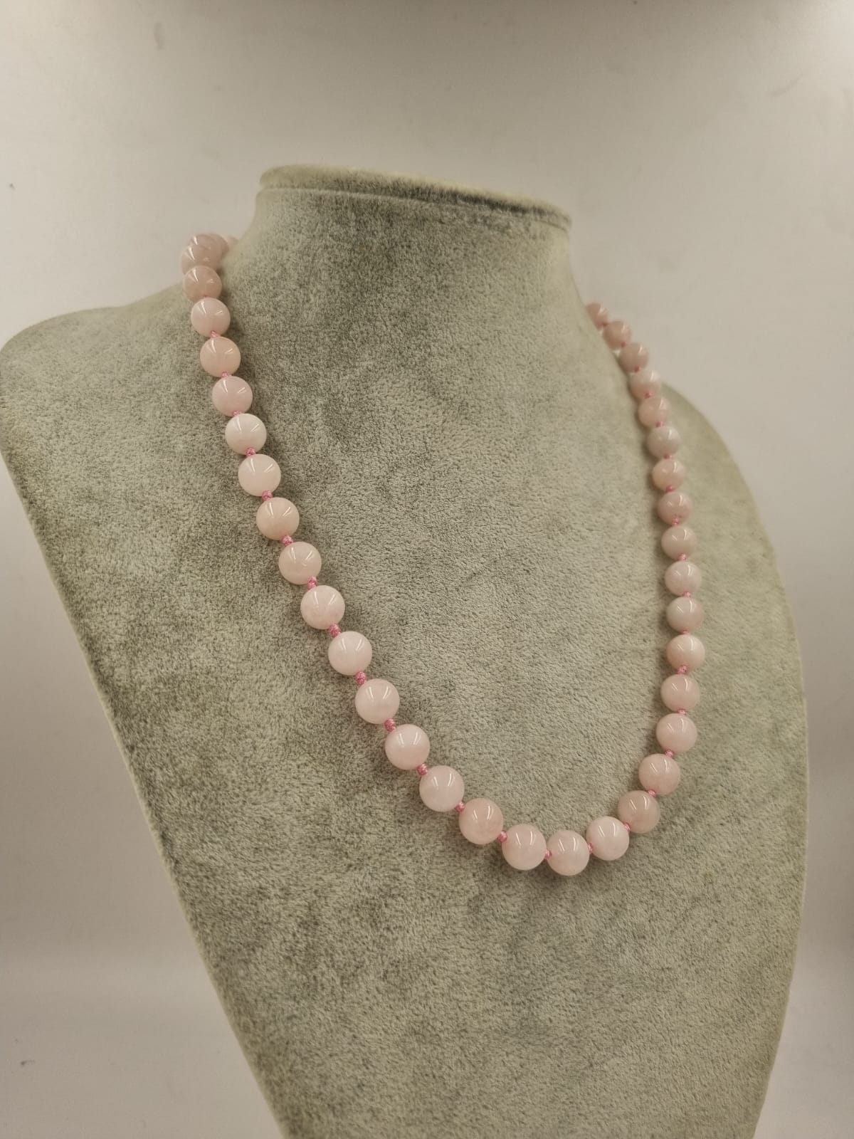 Pembe Kuvars 10mm/50cm Kolye