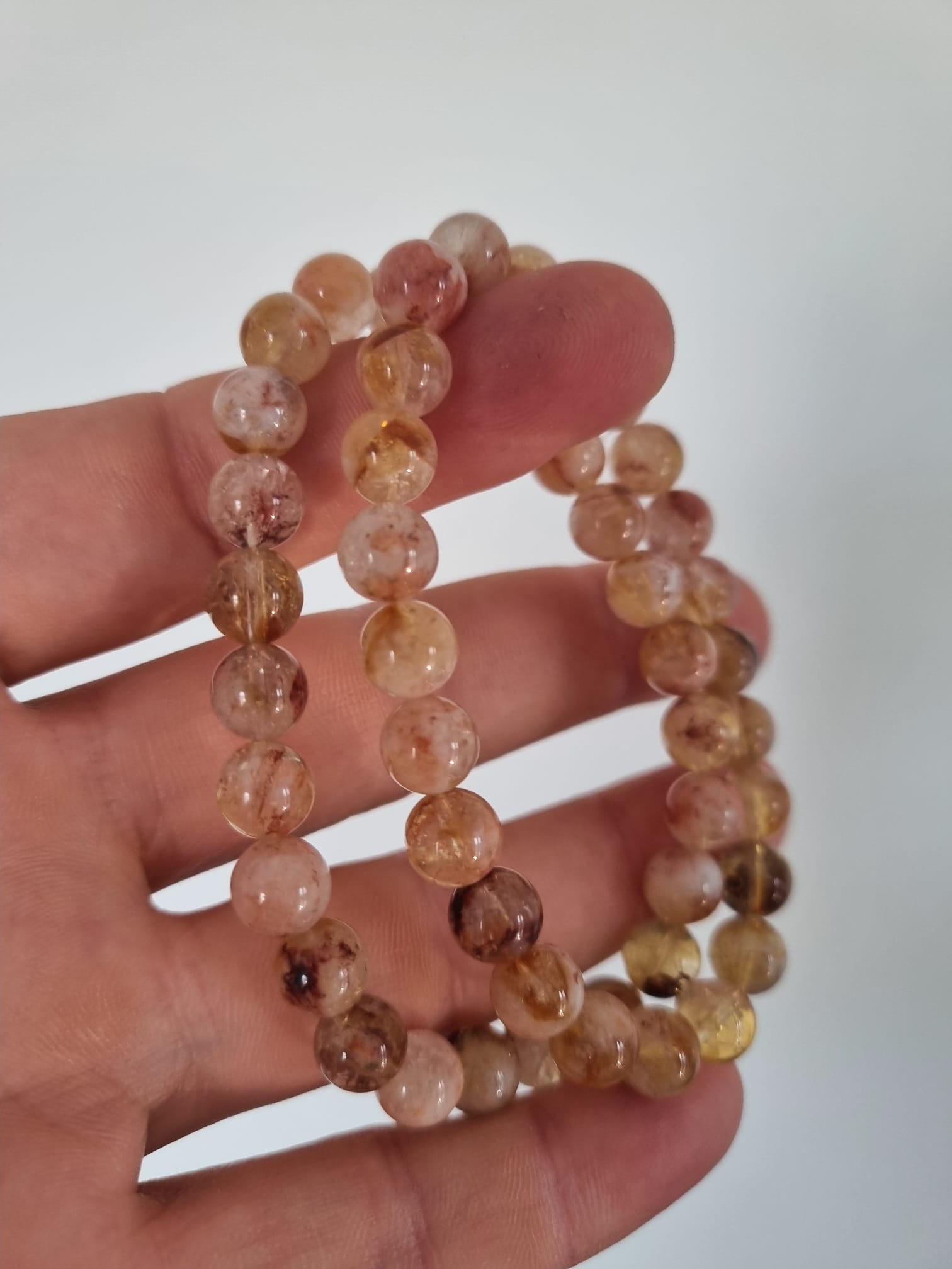 Fosilli Sitrin 8mm Doğaltaş Bileklik