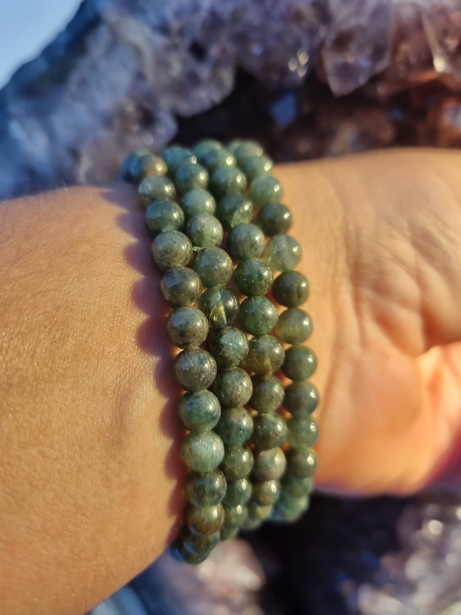 Yeşil Apatit 6mm Doğaltaş Bileklik