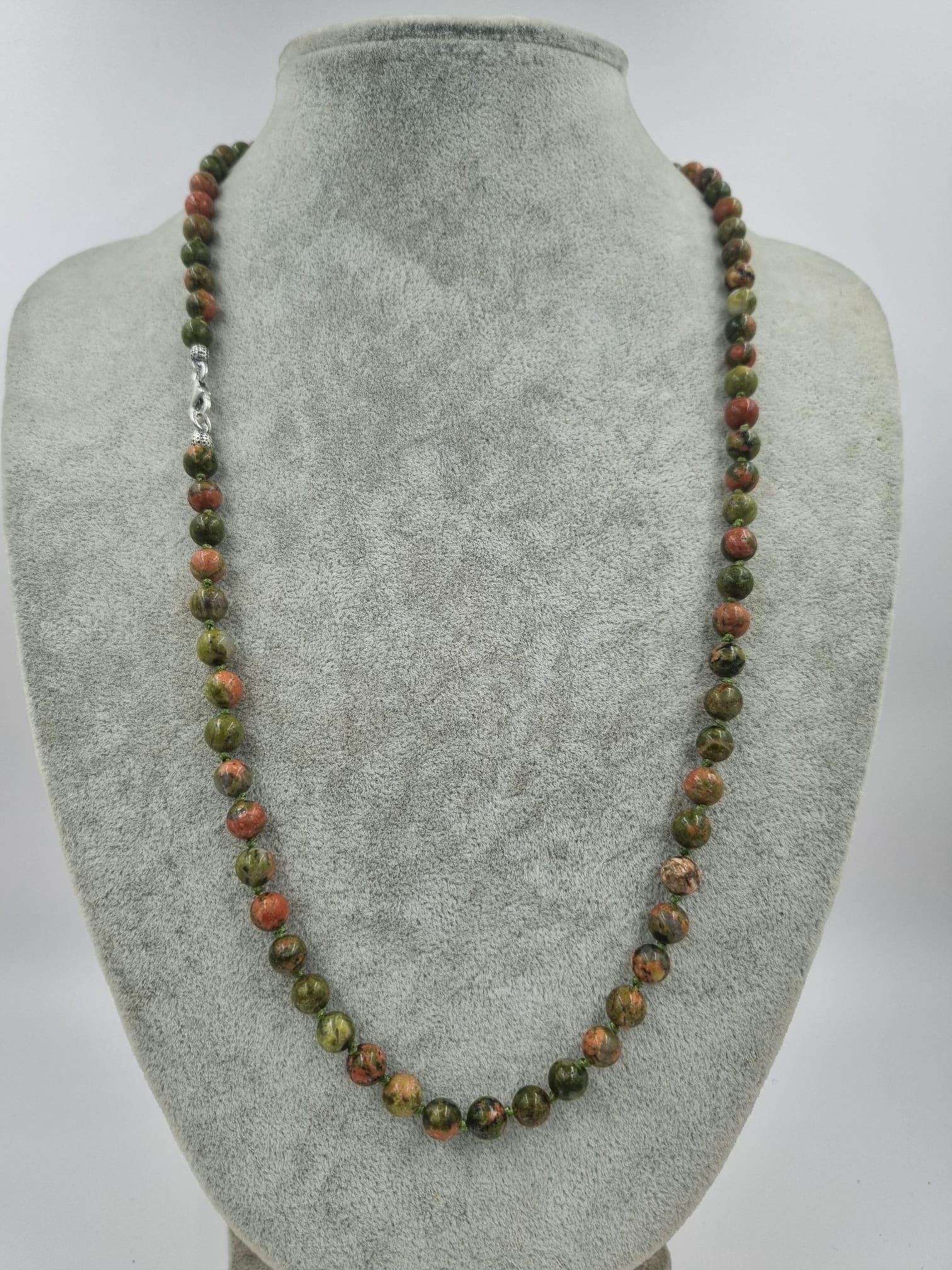 Unakit 6mm/55cm Doğaltaş Kolye Gümüş