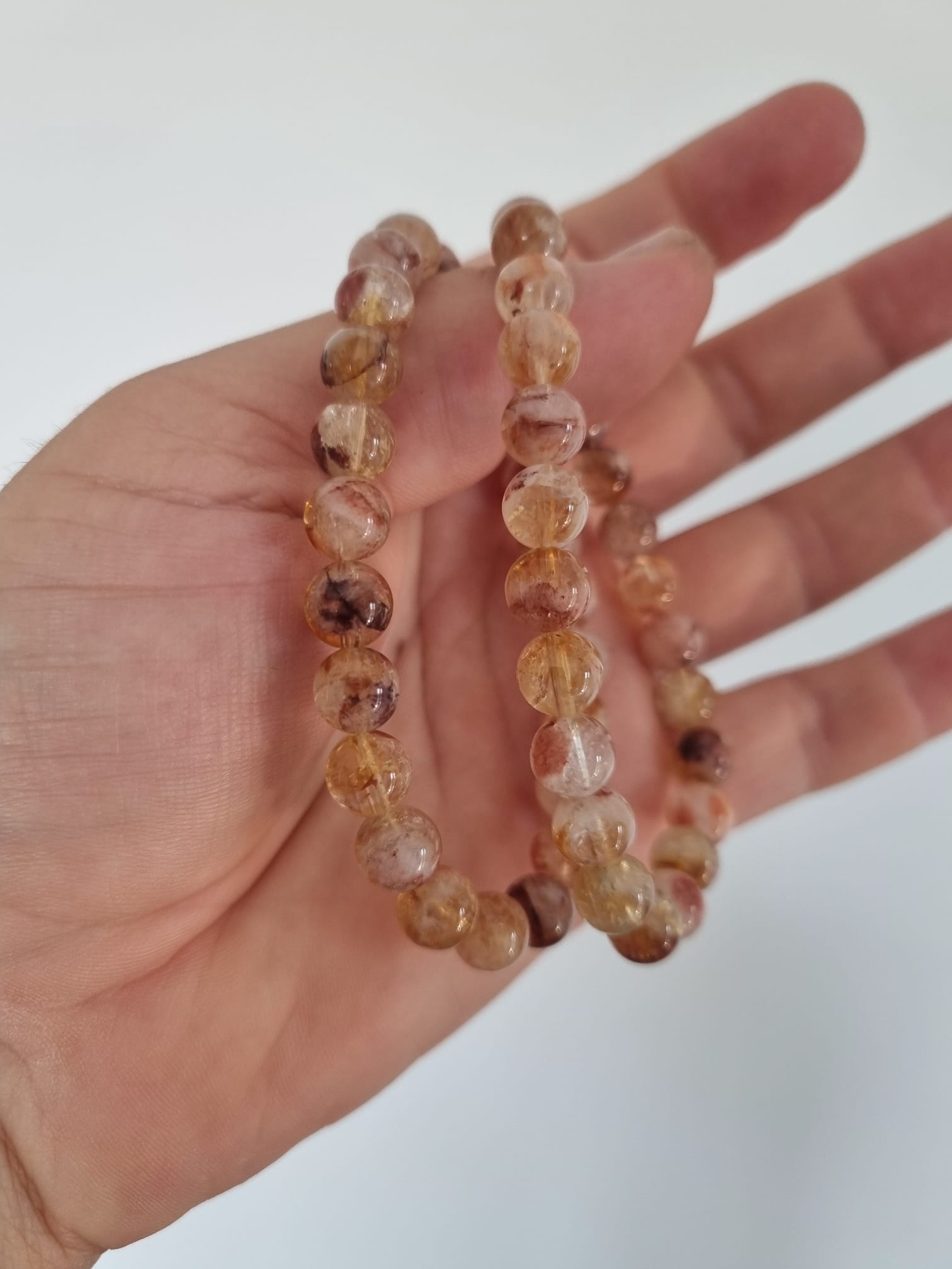 Fosilli Sitrin 8mm Doğaltaş Bileklik