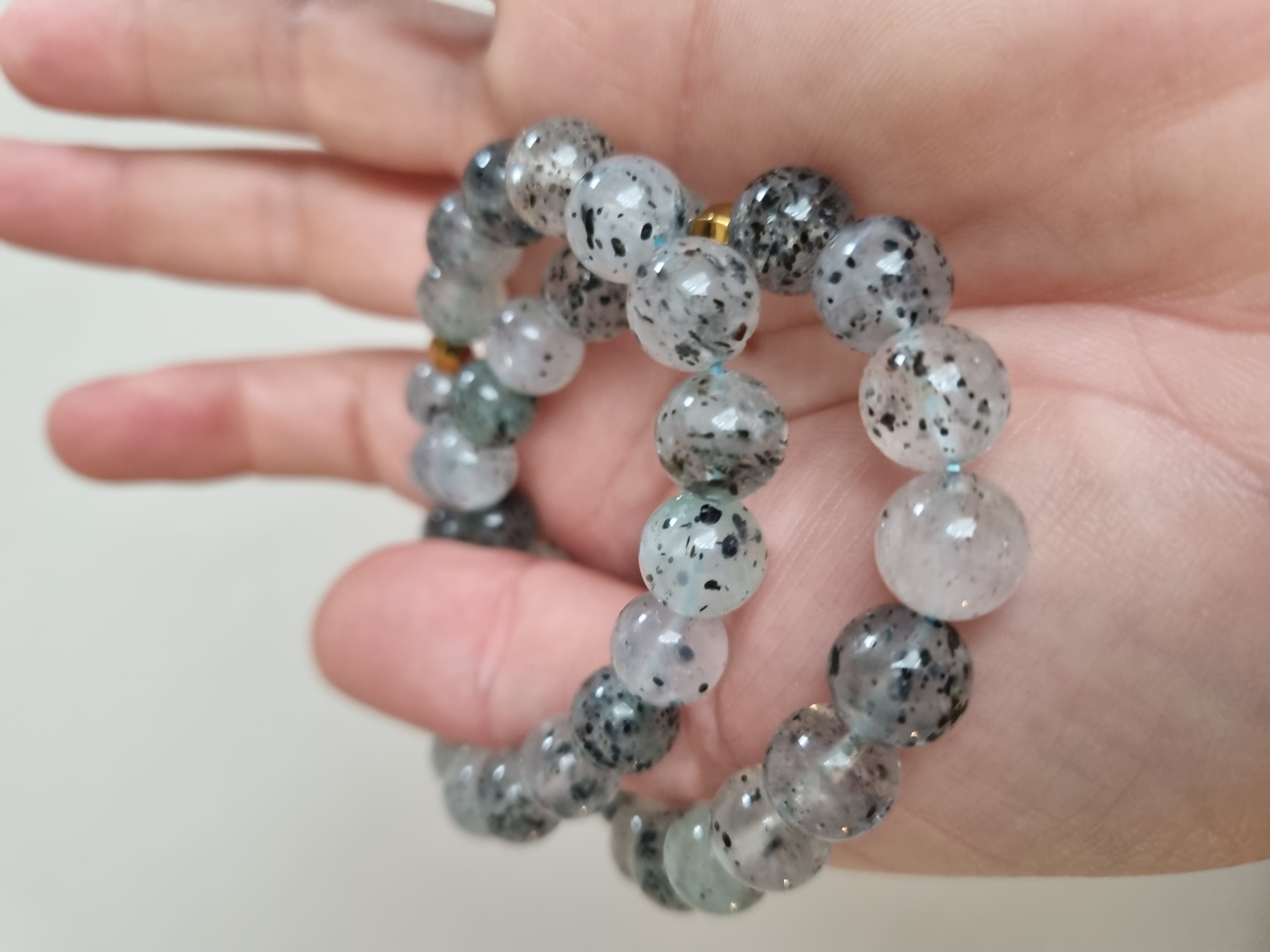 Benekli Krizokol 10mm Doğal Taş Bileklik
