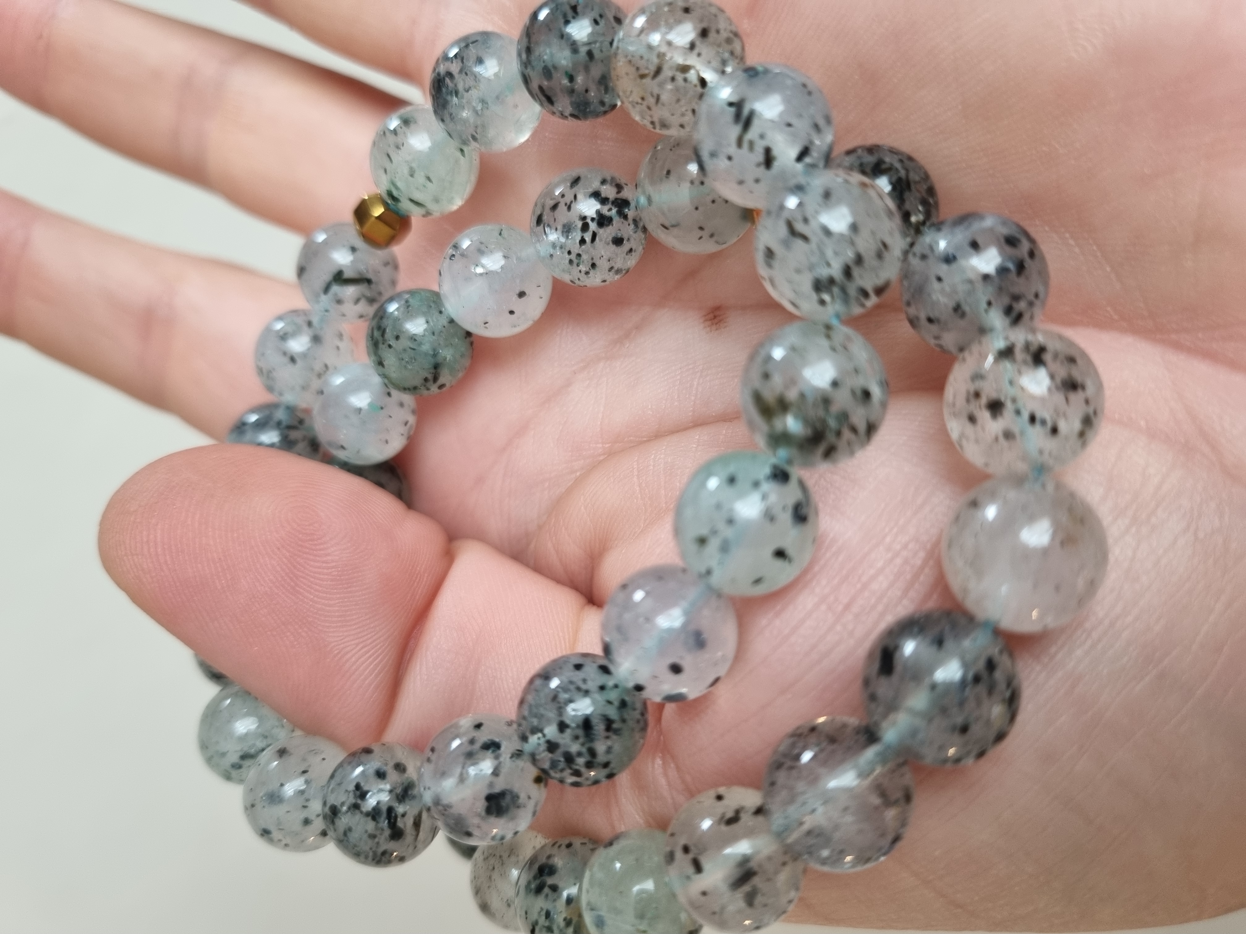 Benekli Krizokol 10mm Doğal Taş Bileklik