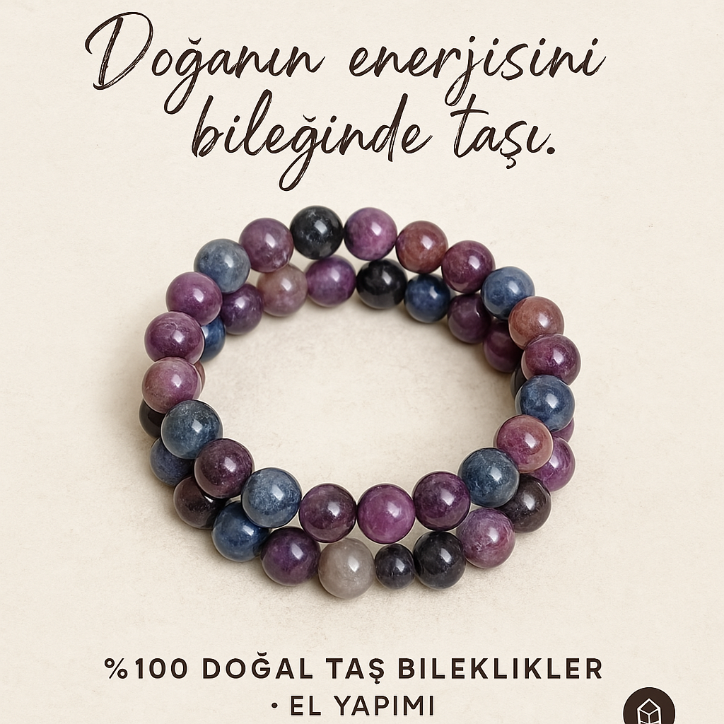 Safir 8mm Brazilya Doğal Taş Bileklik