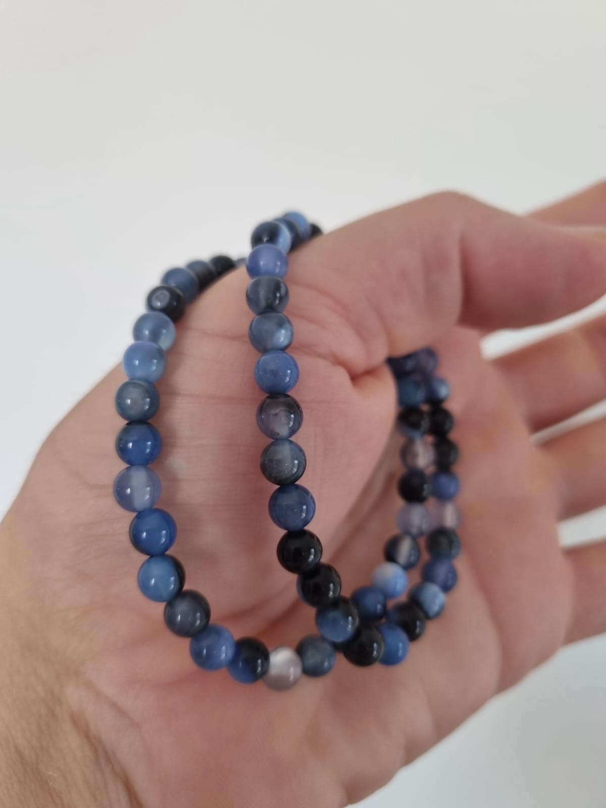 Mavi Akik 6mm Doğaltaş Bileklik