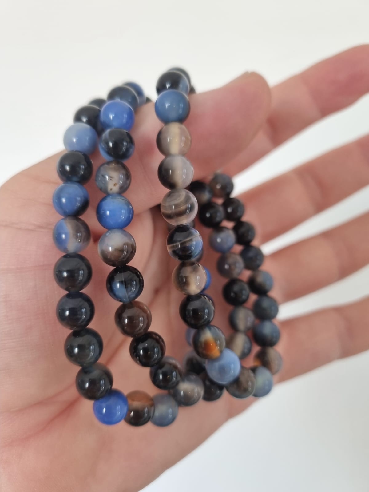 Mavi Akik 8mm Doğaltaş Bileklik