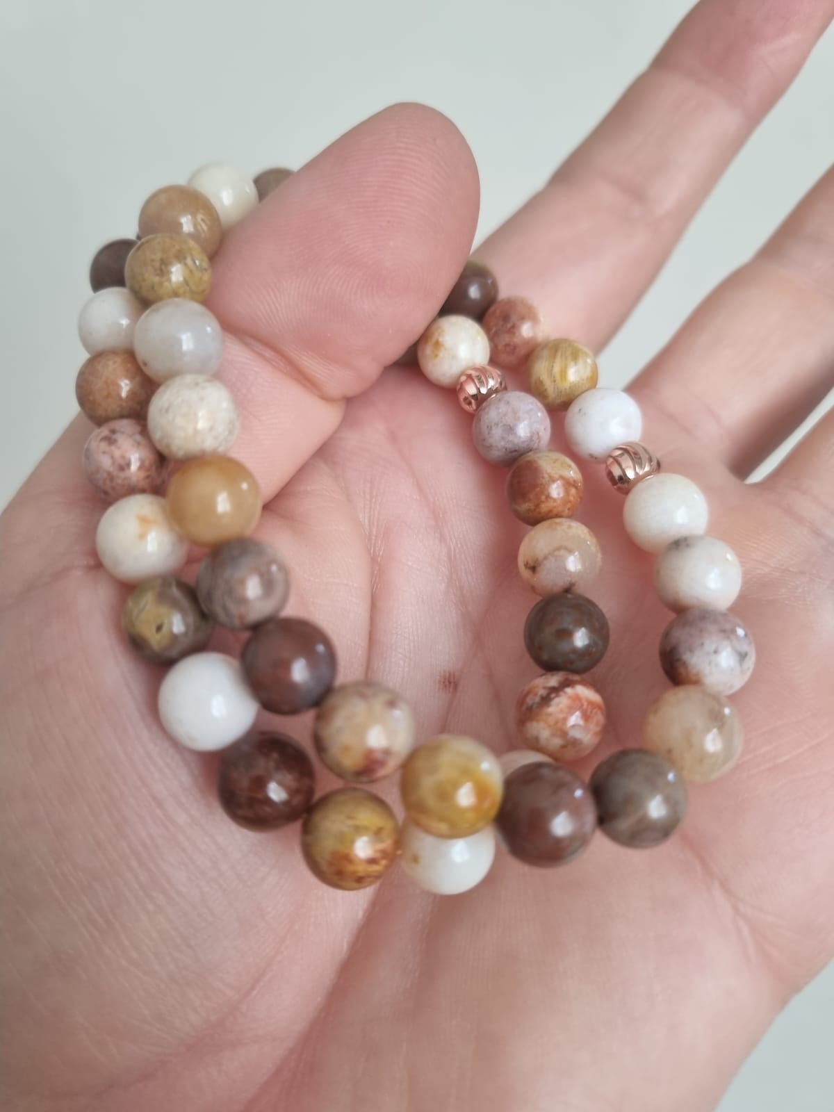 Mercan Fosil 8mm Doğal Taş Bileklik