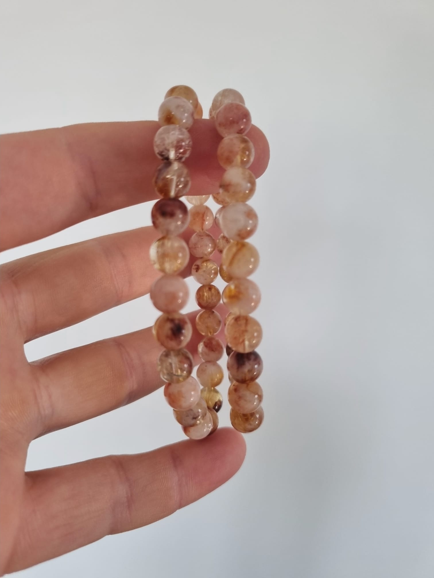 Fosilli Sitrin 8mm Doğaltaş Bileklik