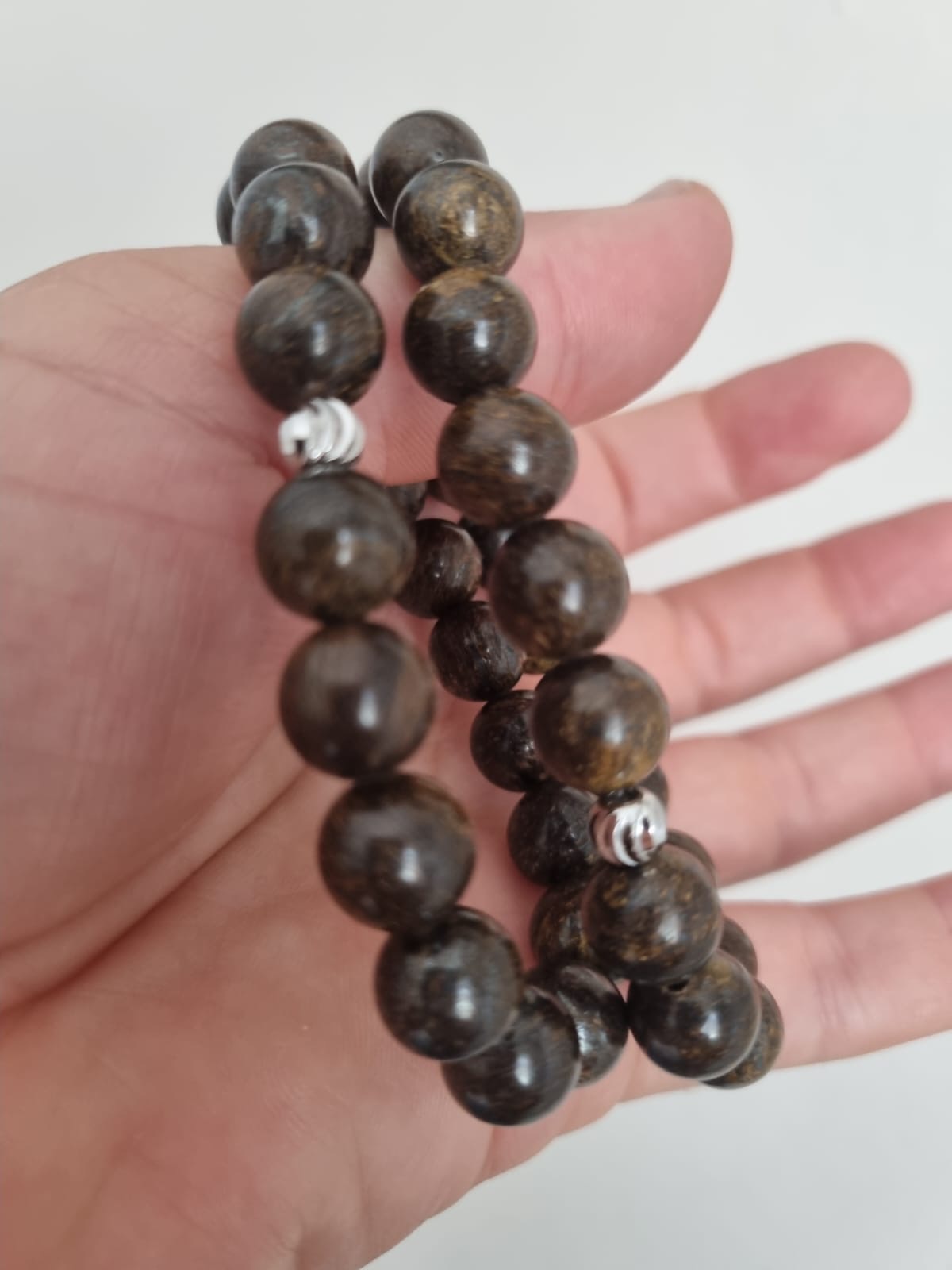 Bronzit 10mm Doğal Taş Bileklik
