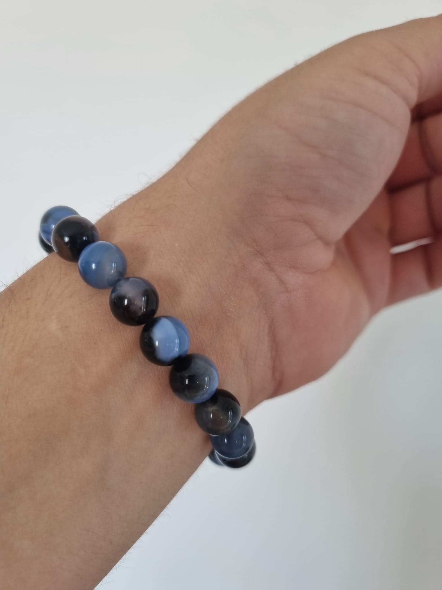 Mavi Akik 10mm Doğaltaş Bileklik