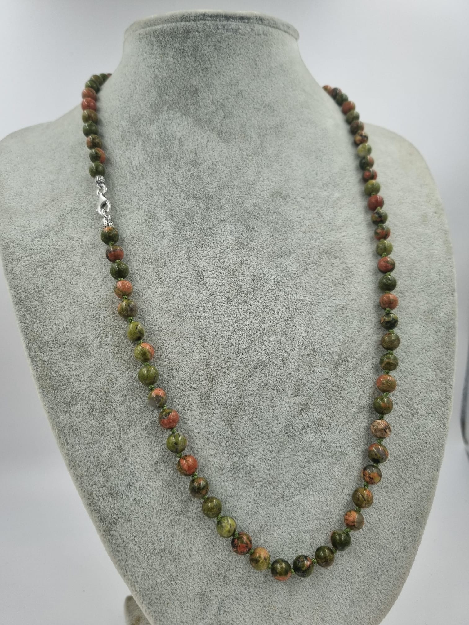 Unakit 6mm/55cm Doğaltaş Kolye Gümüş