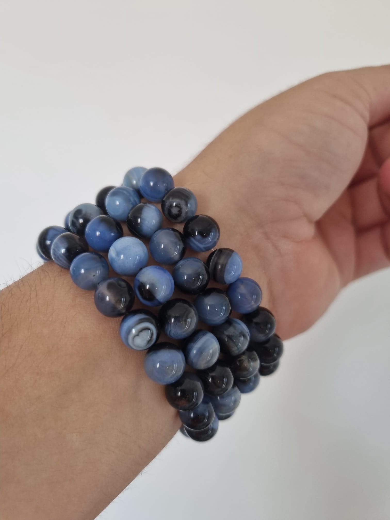 Mavi Akik 10mm Doğaltaş Bileklik