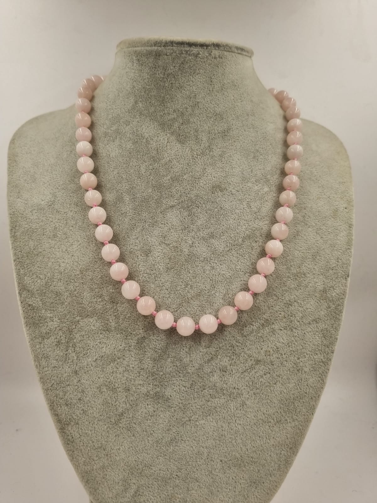 Pembe Kuvars 10mm/50cm Kolye