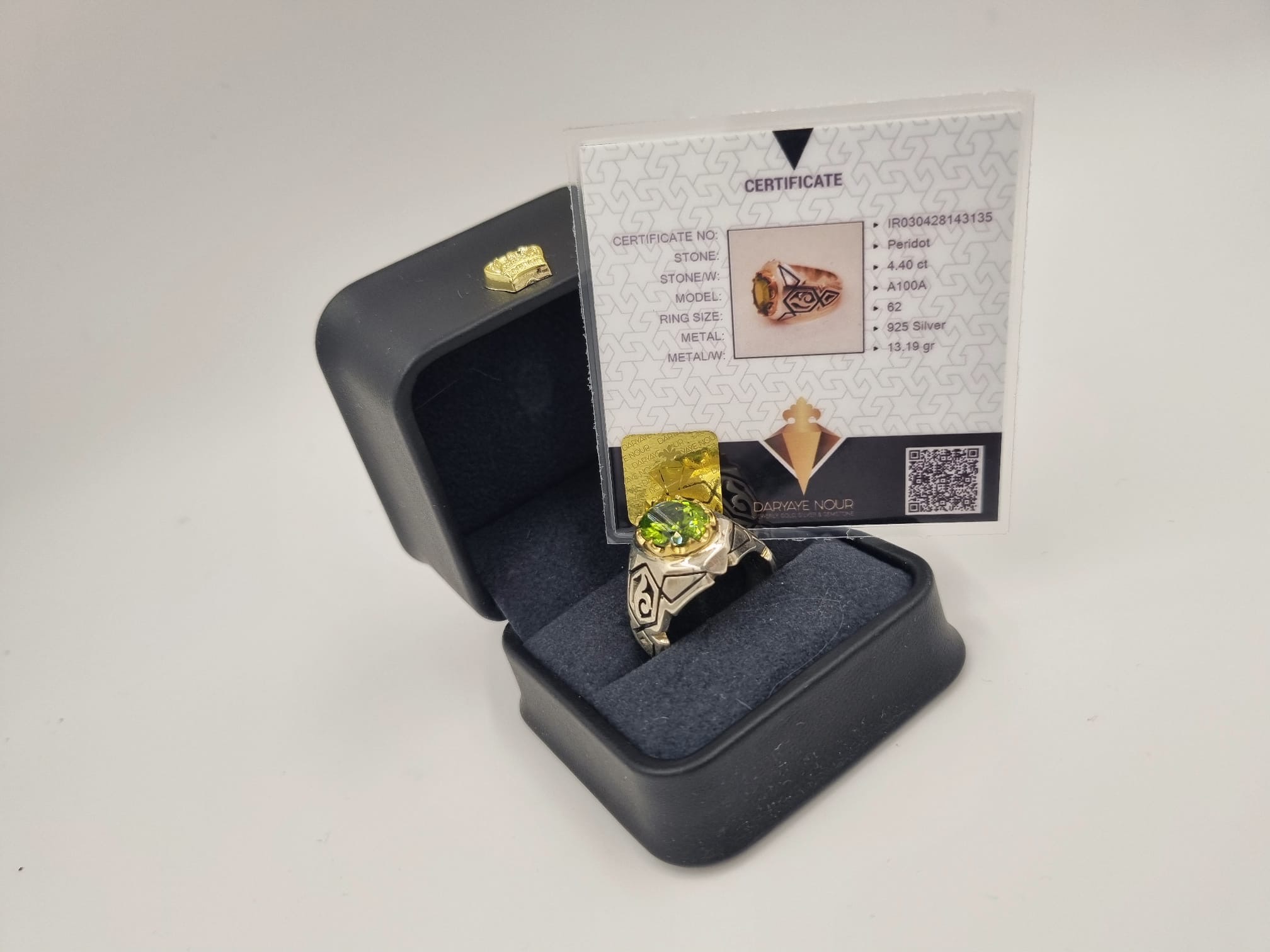 Peridot Özel Tasarım Gümüş Yüzük
