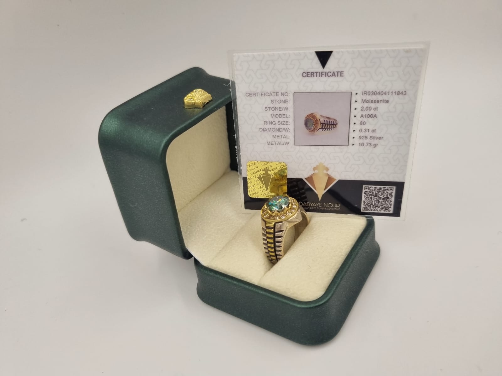 Moissanite Pırlantalı Gümüş Yüzük