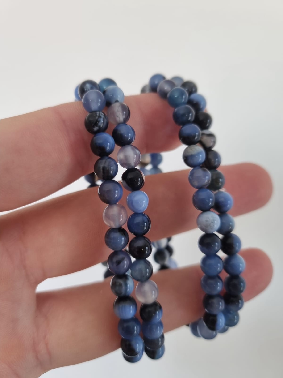 Mavi Akik 6mm Doğaltaş Bileklik