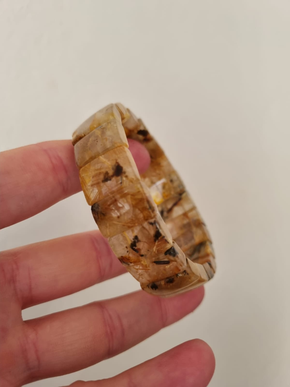 Golden Healer Taşı Bileklik – Özel Kesim Fosillli