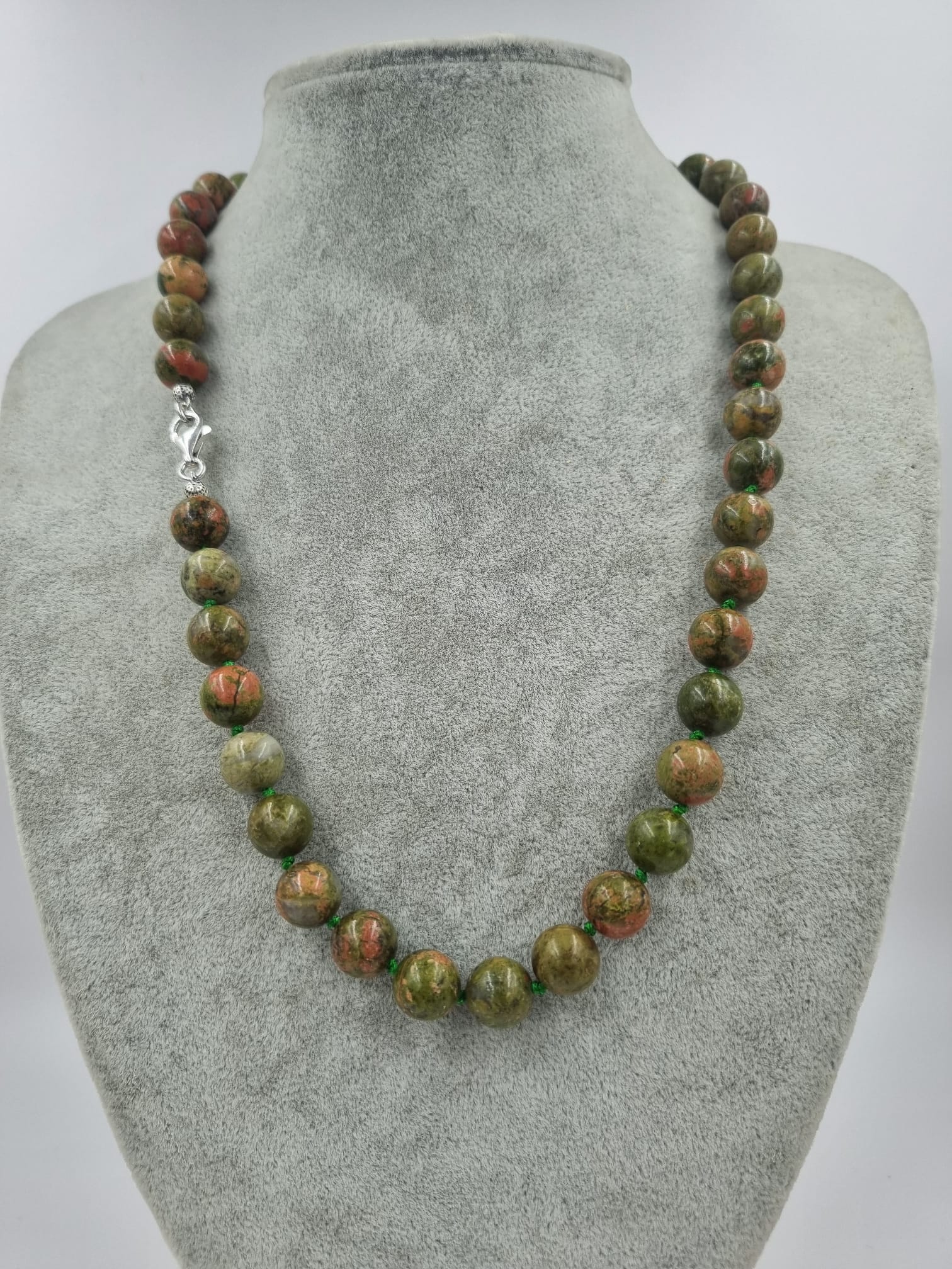 Unakit 10mm/55cm Doğaltaş Kolye Gümüş