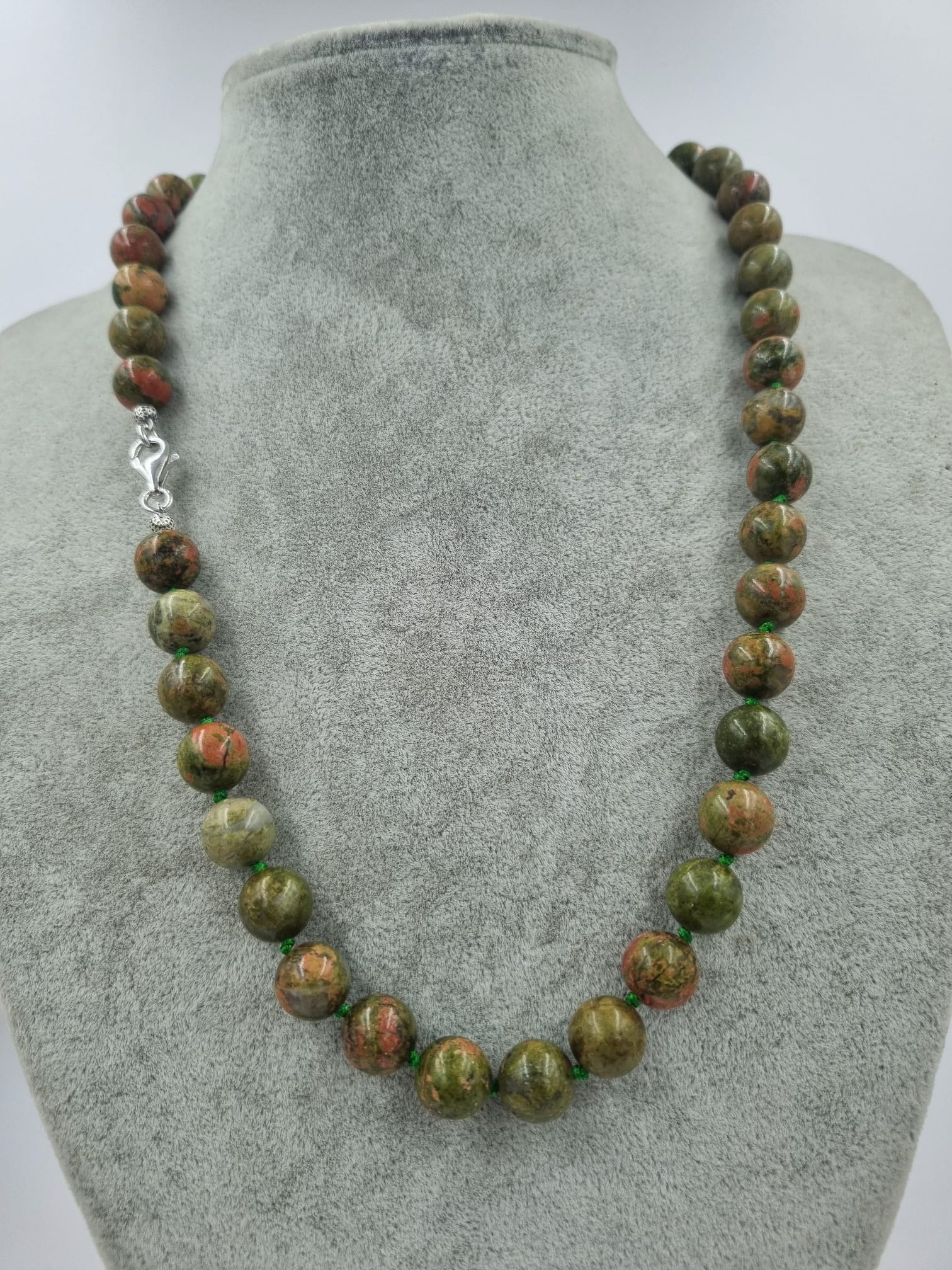 Unakit 10mm/55cm Doğaltaş Kolye Gümüş