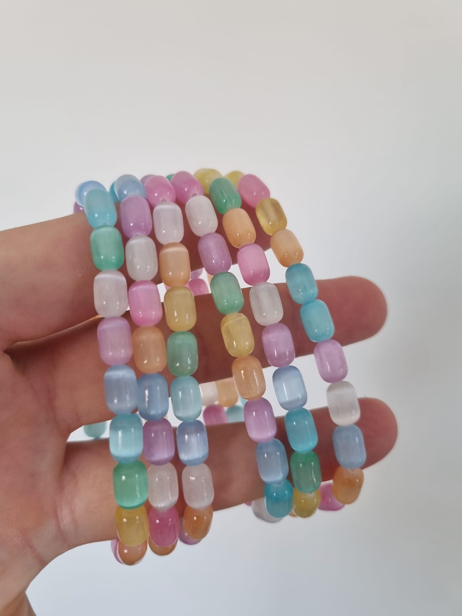 Rainbow Selenit Doğaltaş Bileklik