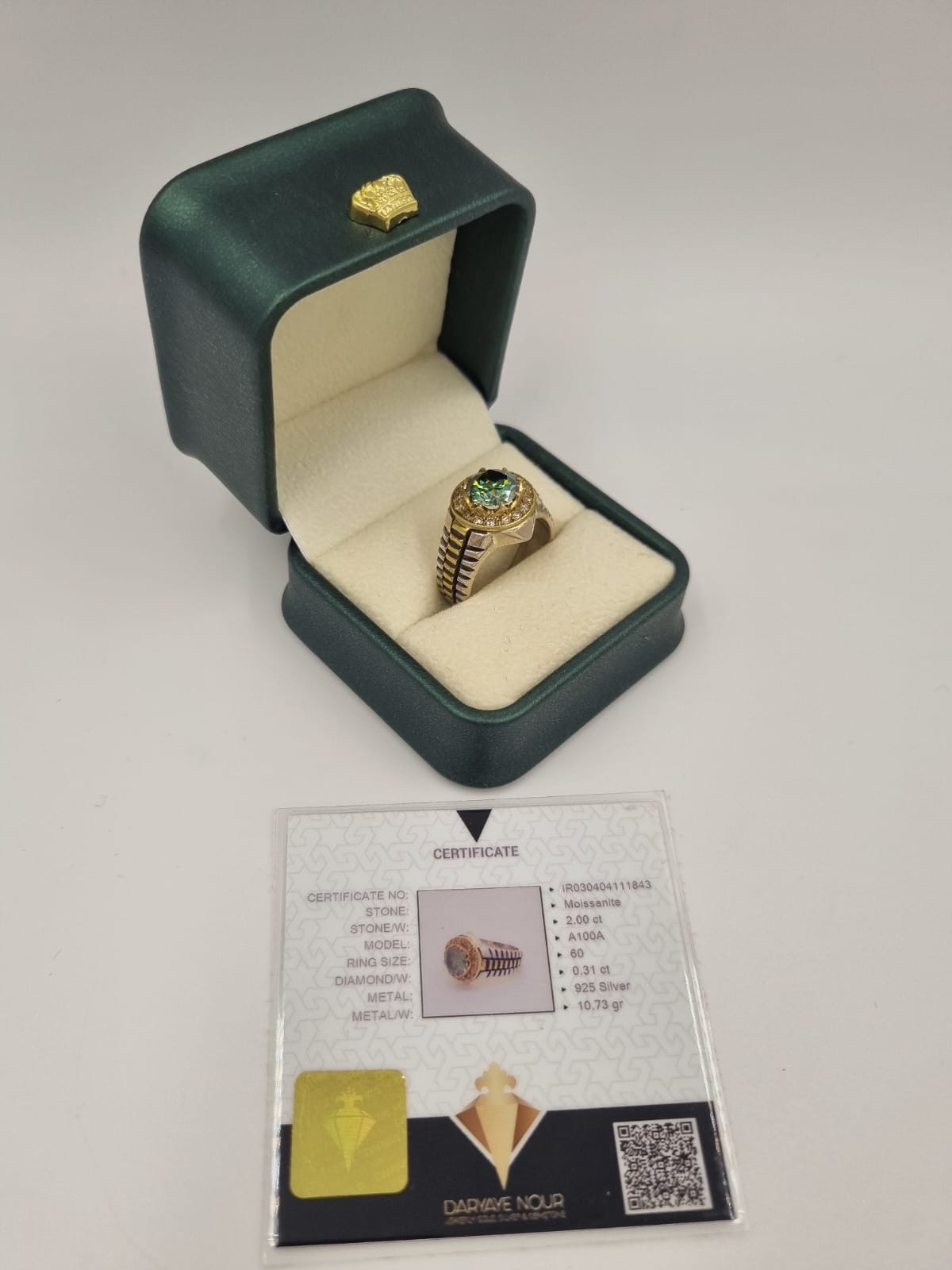 Moissanite Pırlantalı Gümüş Yüzük