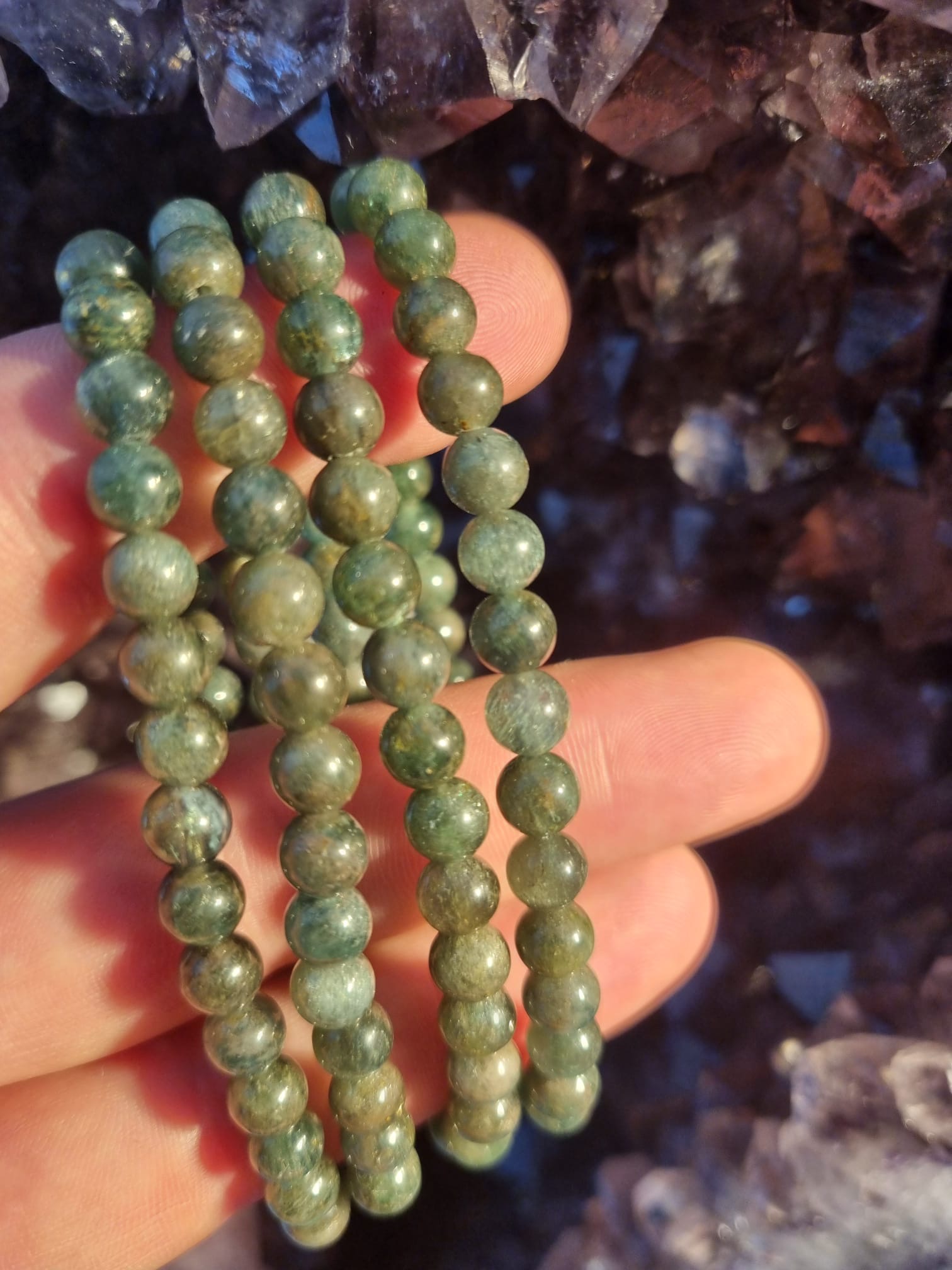 Yeşil Apatit 6mm Doğaltaş Bileklik