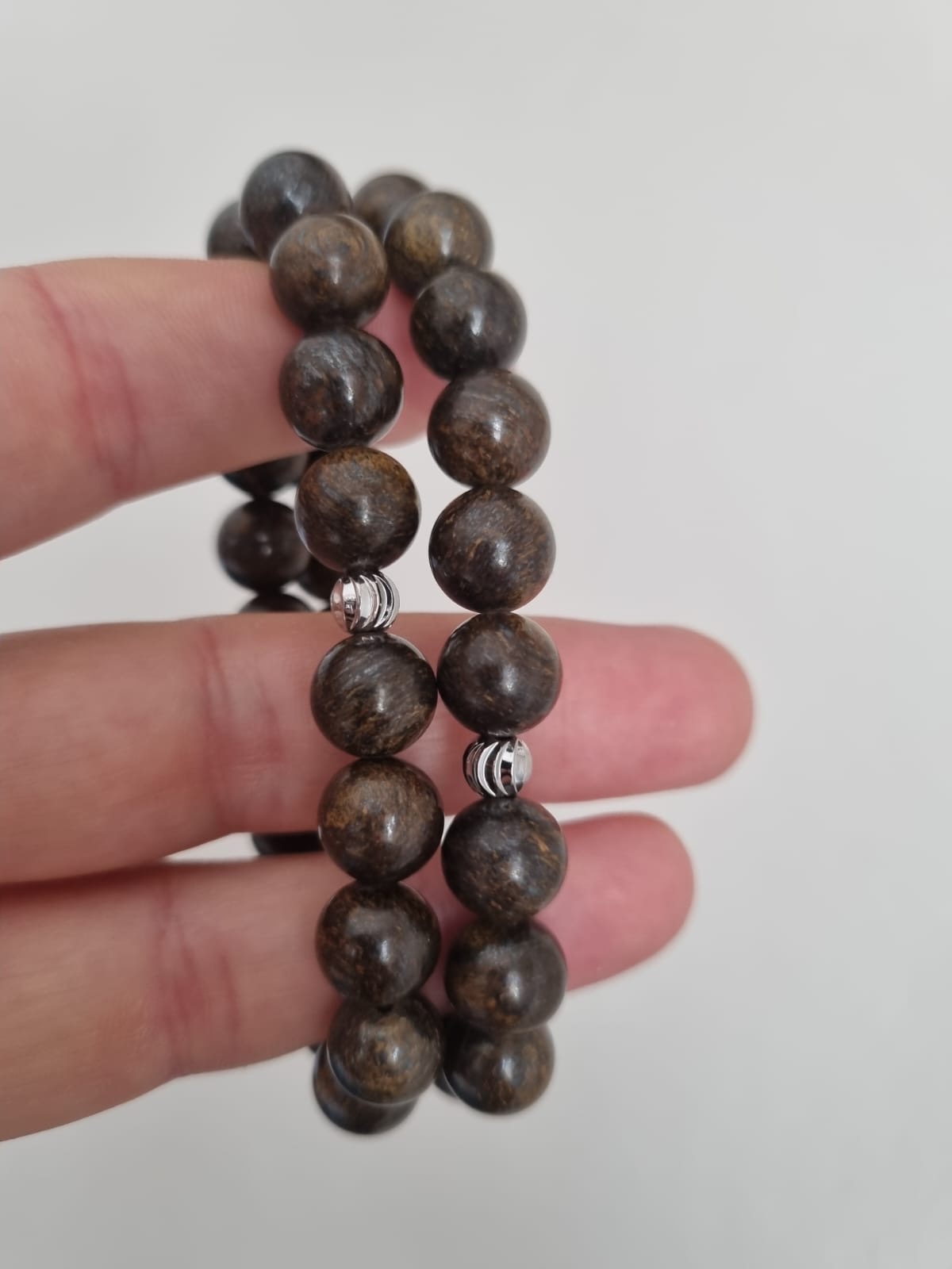 Bronzit 10mm Doğal Taş Bileklik