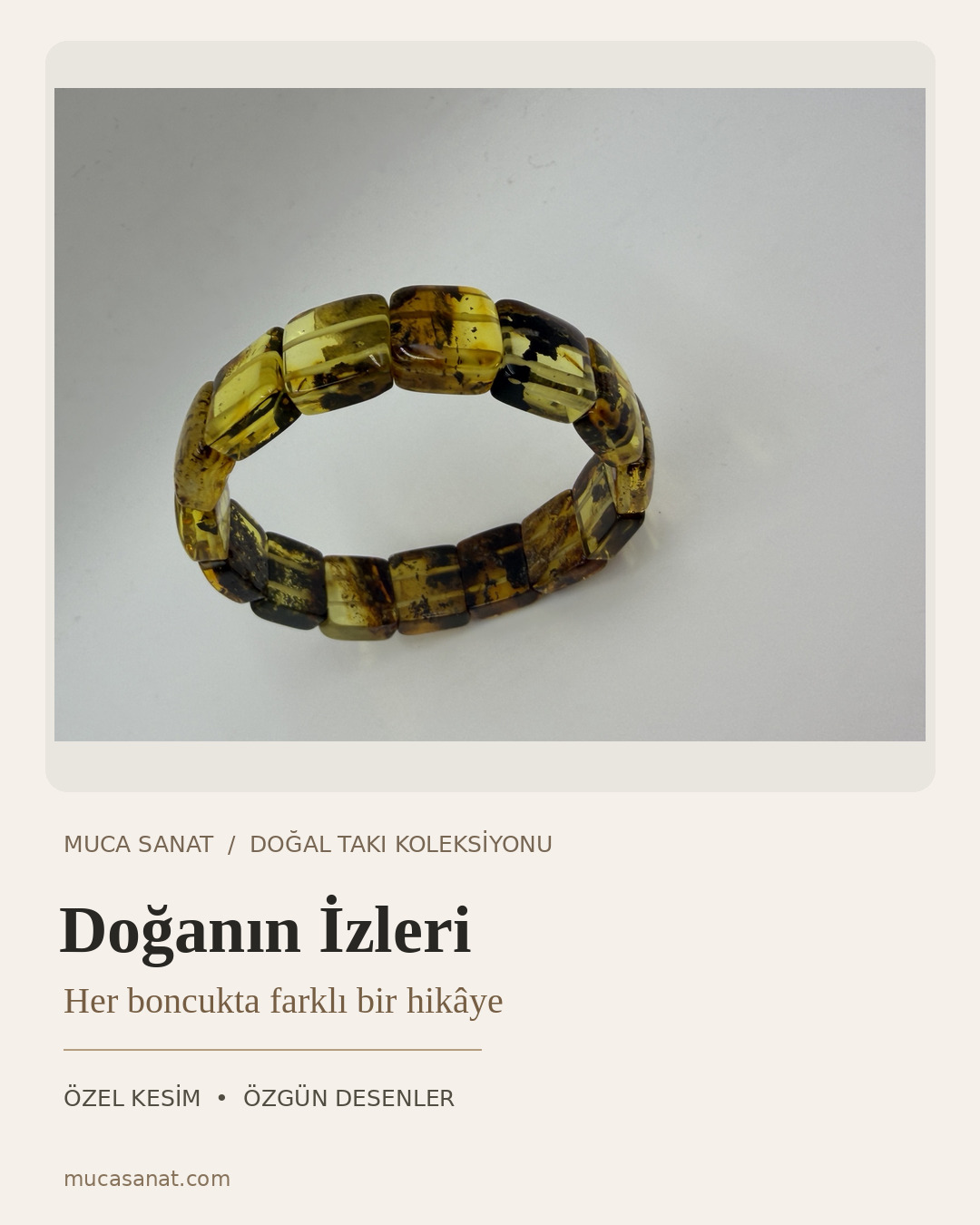 ÖZEL TASARIM FOSİLLİ BALTIK KEHRİBARI BİLEKLİK