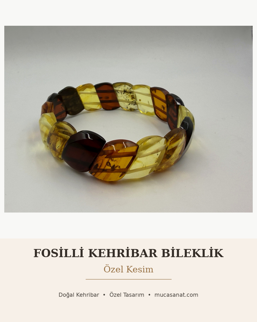 FOSİLLİ KEHRİBAR BİLEKLİK