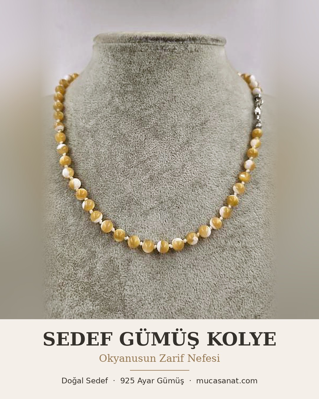 Sedef Gümüş Kolye
