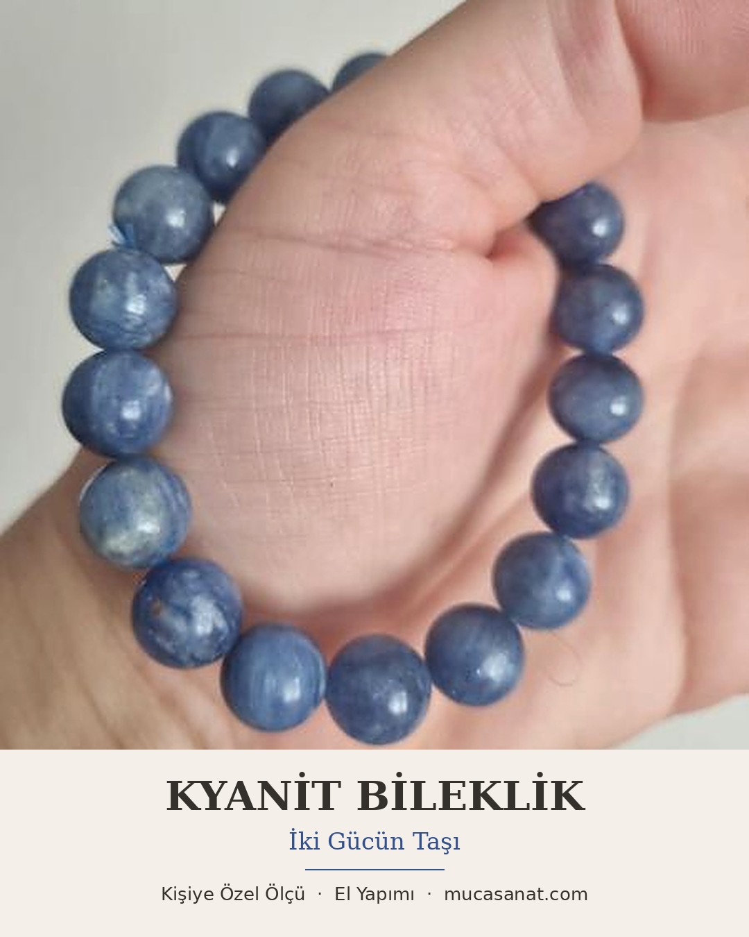 Kyanit 10mm Brazilya Doğal Taş Bileklik