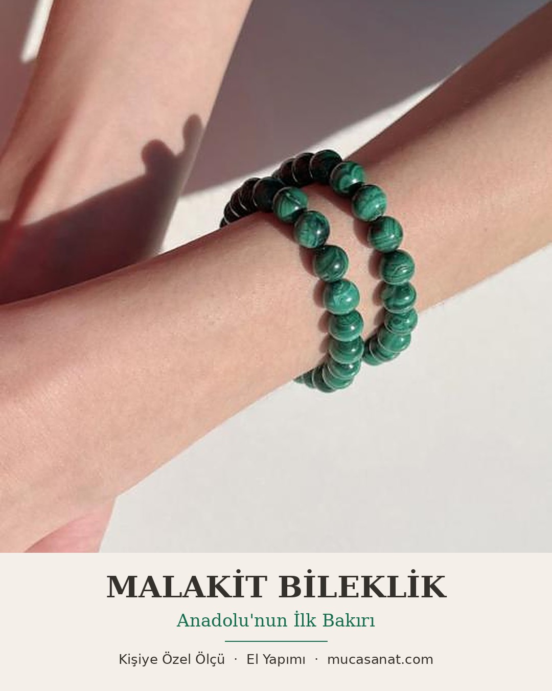Malahit 10mm Doğal Taş Bileklik