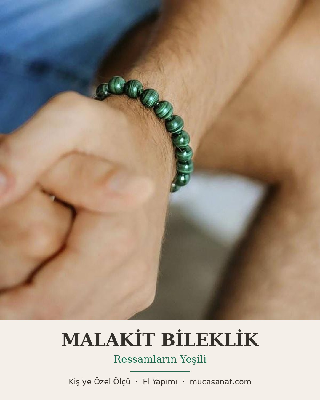 Malahit 6mm Doğal Taş Bileklik