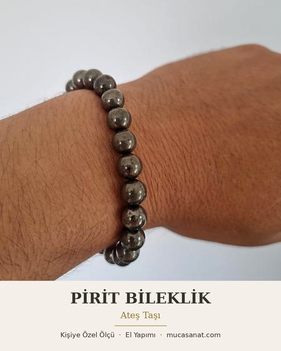 PİRİT BİLEKLİK 8mm — Altının Kardeşi, Bolluğun Mıknatısı