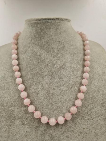 Pembe Kuvars 10mm/50cm Kolye