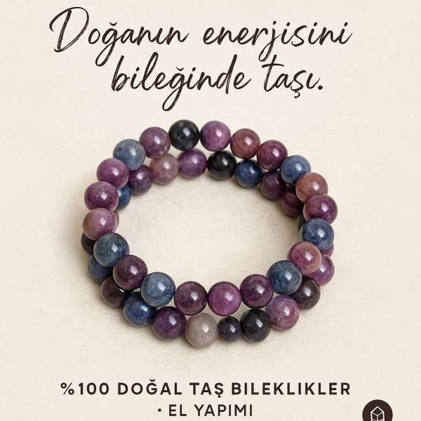 Safir 8mm Brazilya Doğal Taş Bileklik