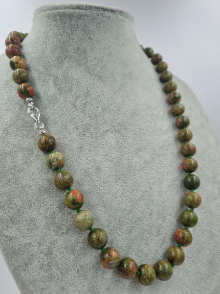 Unakit 10mm/55cm Doğaltaş Kolye Gümüş