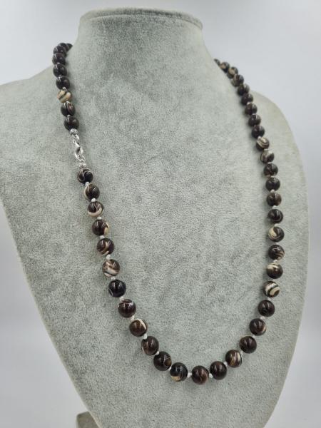 Sedef Dalmaçya 8mm/55cm Gümüş Kolye