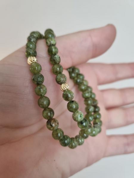 Zebercet (Peridot) 6mm Doğal Taş Bileklik