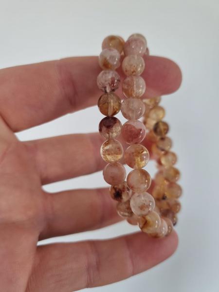 Fosilli Sitrin 8mm Doğaltaş Bileklik