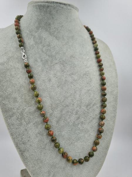 Unakit 6mm/55cm Doğaltaş Kolye Gümüş