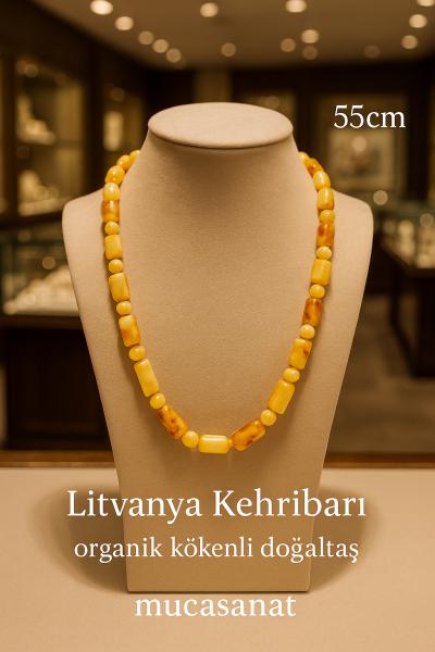 Damla Kehribar Kolye Litvanya 55cm