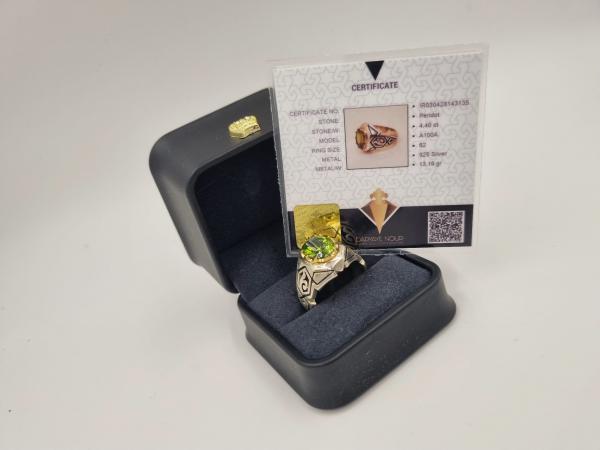 Peridot Özel Tasarım Gümüş Yüzük