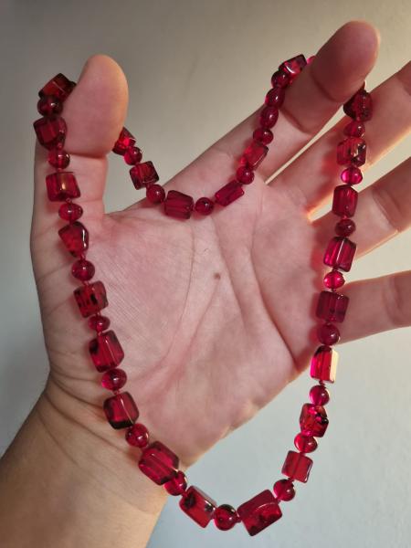 Litvanya Ateş Kehribar Kolye 55cm