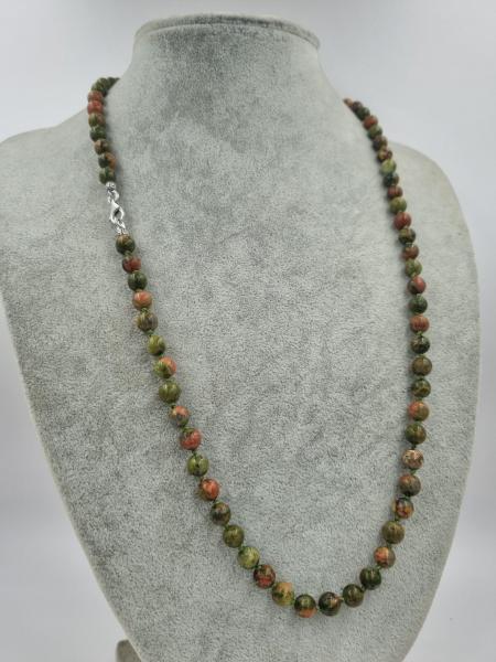 Unakit 6mm/55cm Doğaltaş Kolye Gümüş