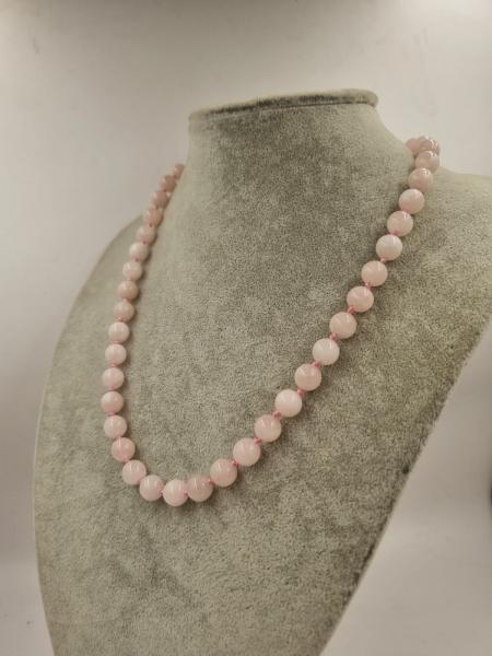 Pembe Kuvars 10mm/50cm Kolye