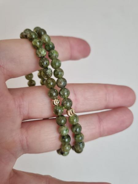 Zebercet (Peridot) 6mm Doğal Taş Bileklik