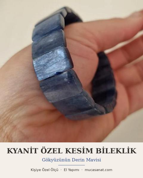 Kyanit Özel Kesim Brazilya Doğal Taş Bileklik
