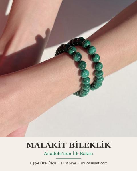 Malahit 10mm Doğal Taş Bileklik