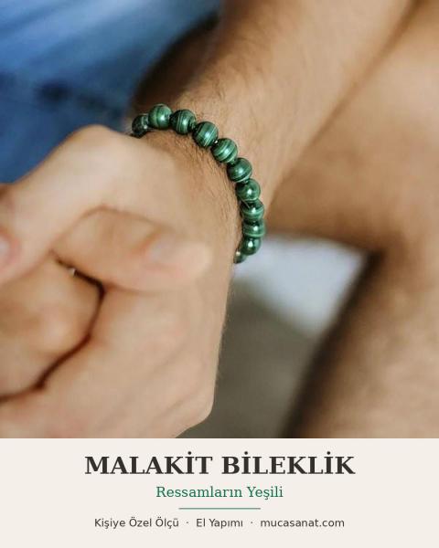Malahit 6mm Doğal Taş Bileklik
